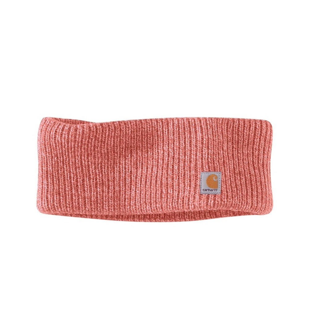 Carhartt Ribbed Knit Headband in Coral Pink